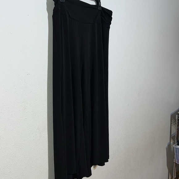 Lane Bryant Womens Black Wide Leg Pull On Cropped Pants Size 14/16 - Picture 3 of 10